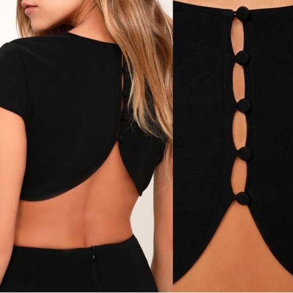 NWOT Lulu’s Conversation Piece Black Backless Maxi Dress XS Black - Picture 3 of 3